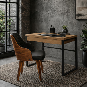 Chaise - HOME DECO FACTORY - Nash - Rétro - Chic - Noir