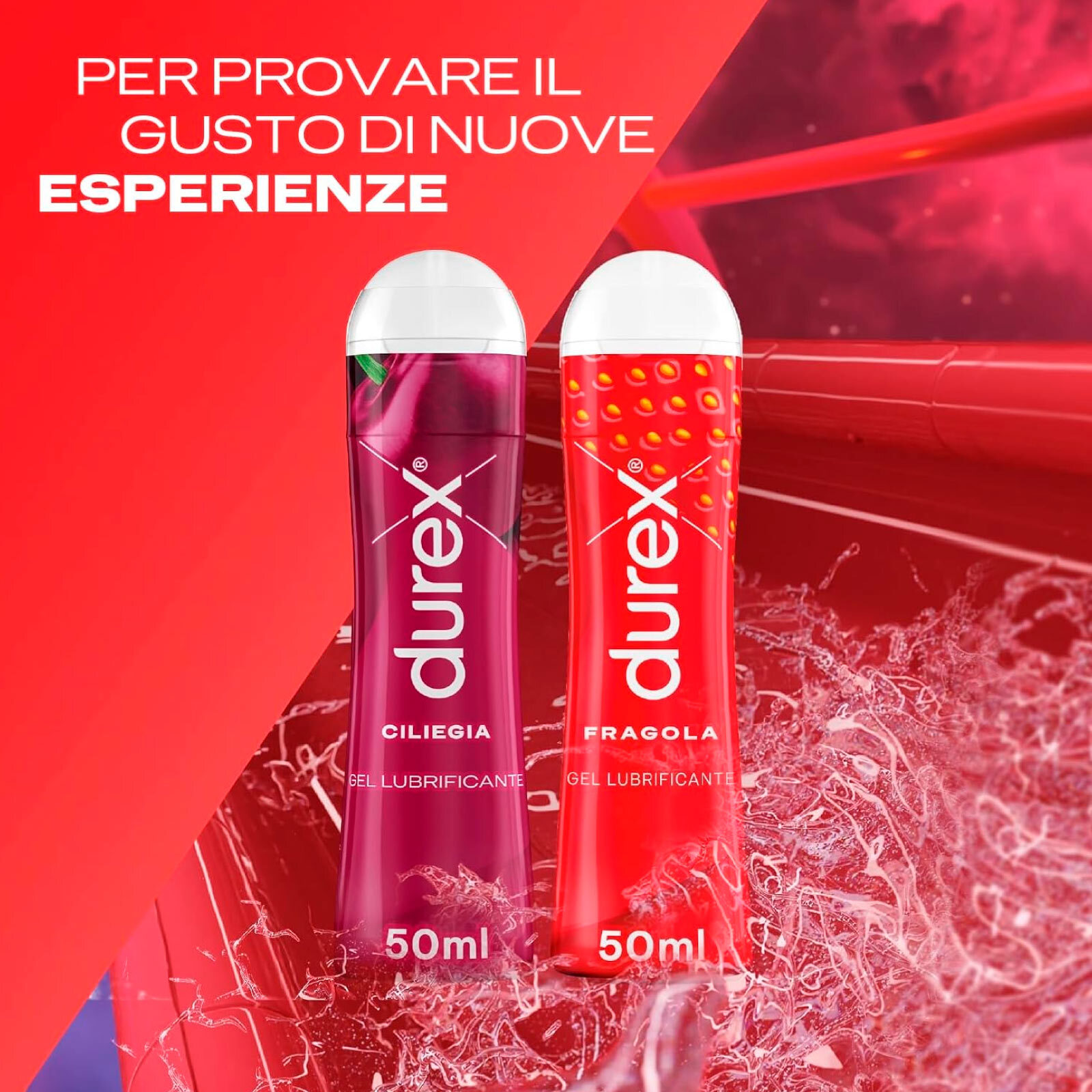 3x Durex Gel Lubrificante Intimo alla Fragola - 3x 50ml