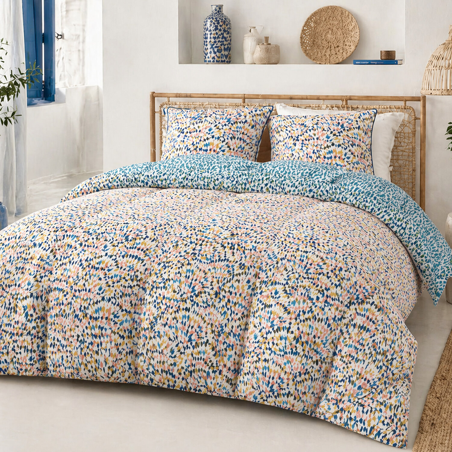 Parure Housse De Couette 3pcs 100% Coton 57 Fils ORIANE