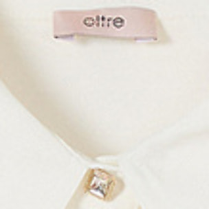Oltre - Camicia in viscosa con bottoni gioiello - Bianco