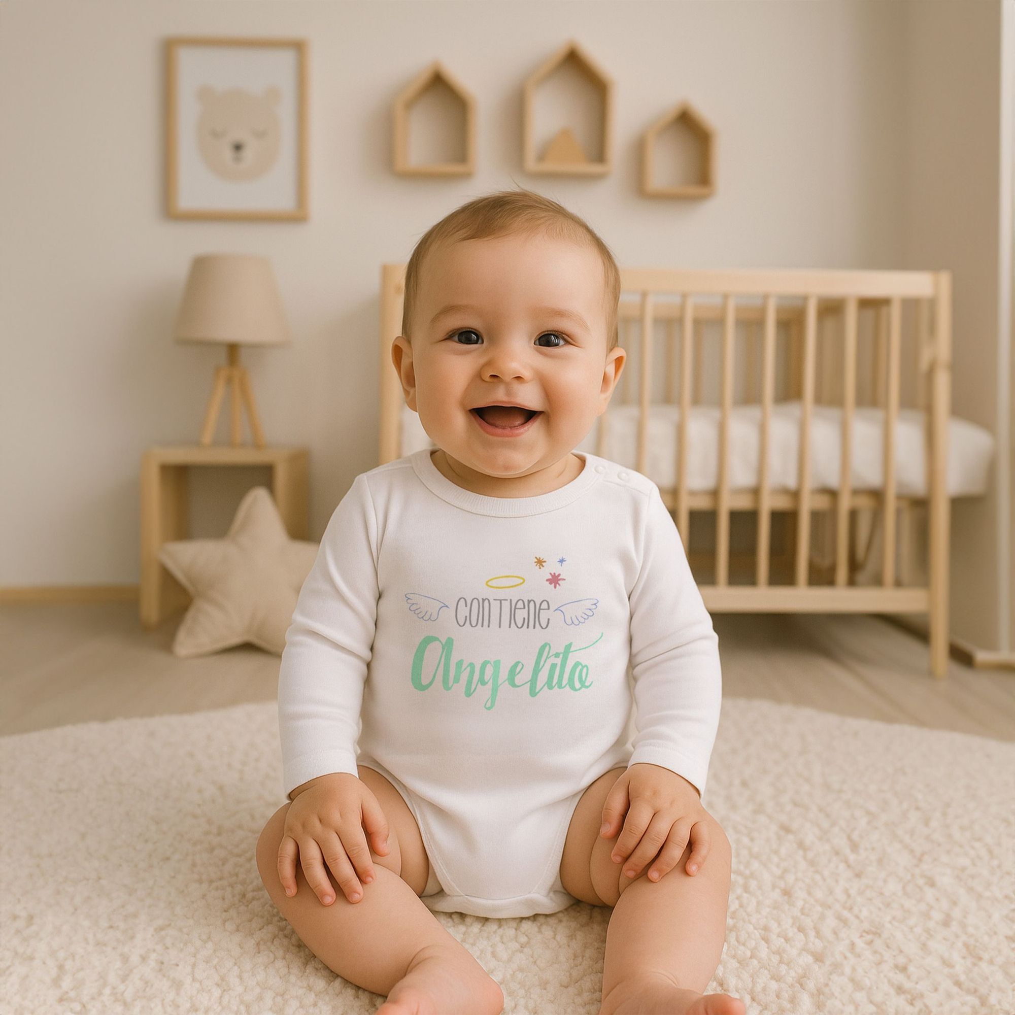 Body bebé manga larga personalizado frases