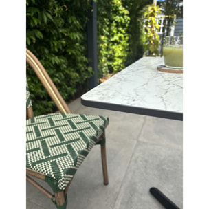 BISTRO - Table carrée de jardin en acier et plateau HPL