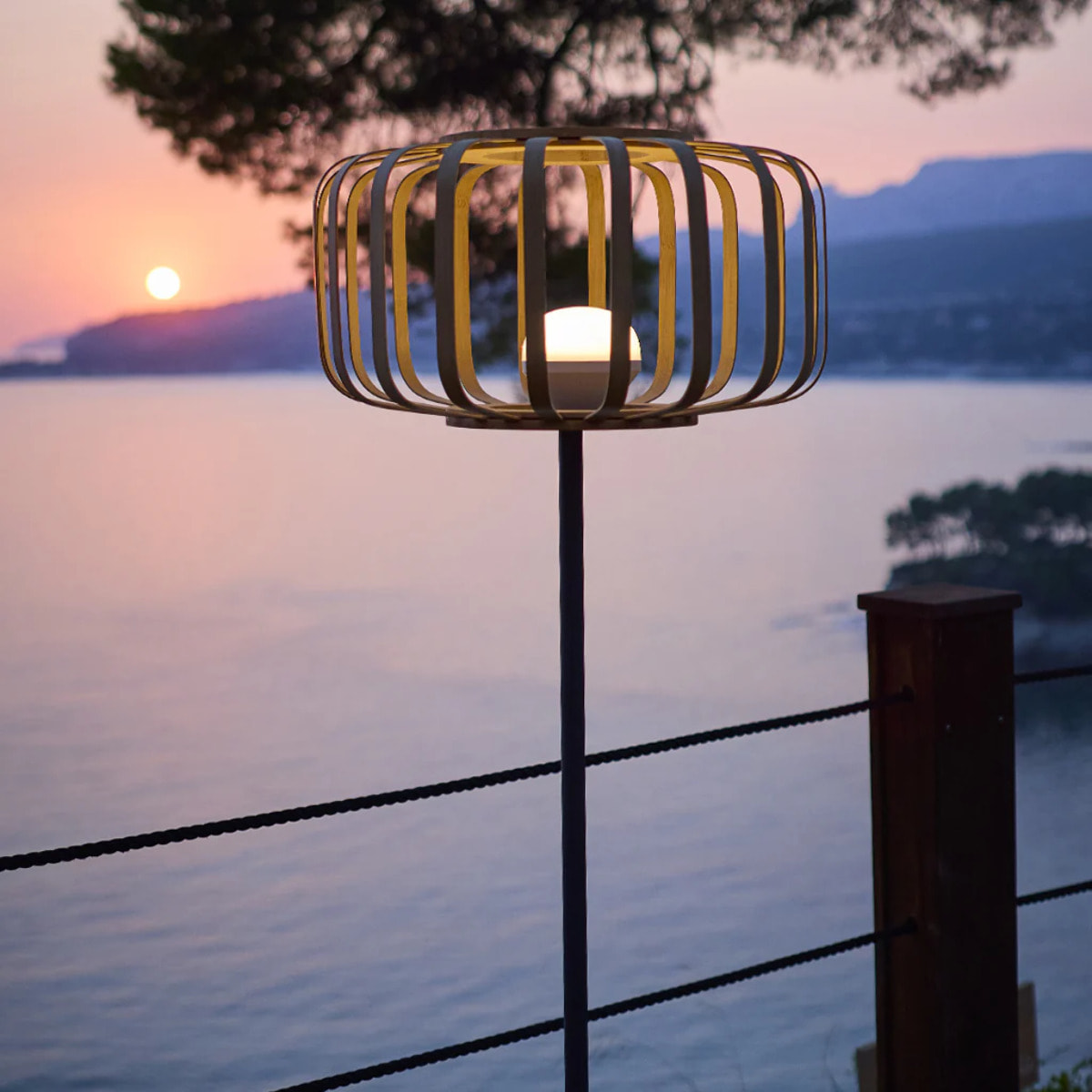 Lampadaire sans fil STANDY BAMBOU H150CM