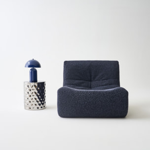 Table d'appoint. bout de canapé. table de chevet acier émaillé chromé Ø33 x H 41cm - Mira