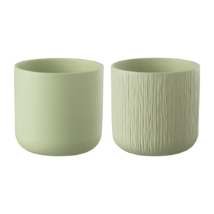 J-Line cache-pot Gen - céramique - pistache - medium - 2 pièces - Ø 15 cm