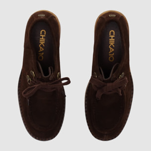 Zapatos de Serraje - Marron - Tacón: 6 cm