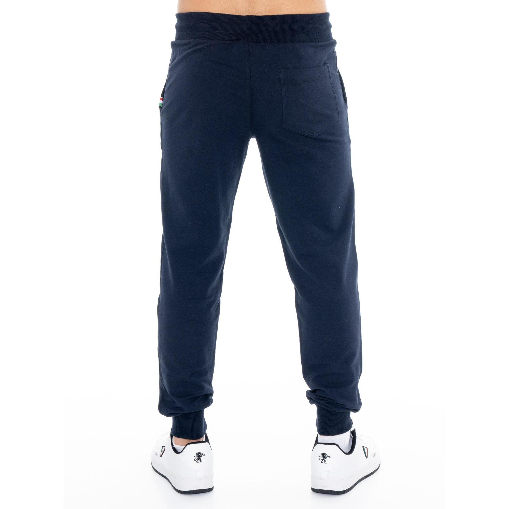 Pantaloni da uomo con logo grande in cotone non garzato Leone Basic