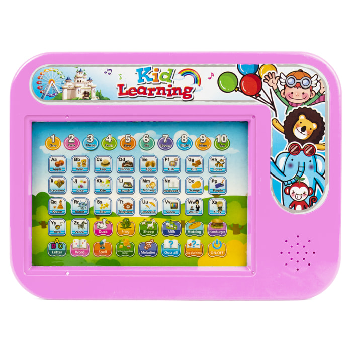 Macchina per l'apprendimento dell'inglese con suoni e lavagna.