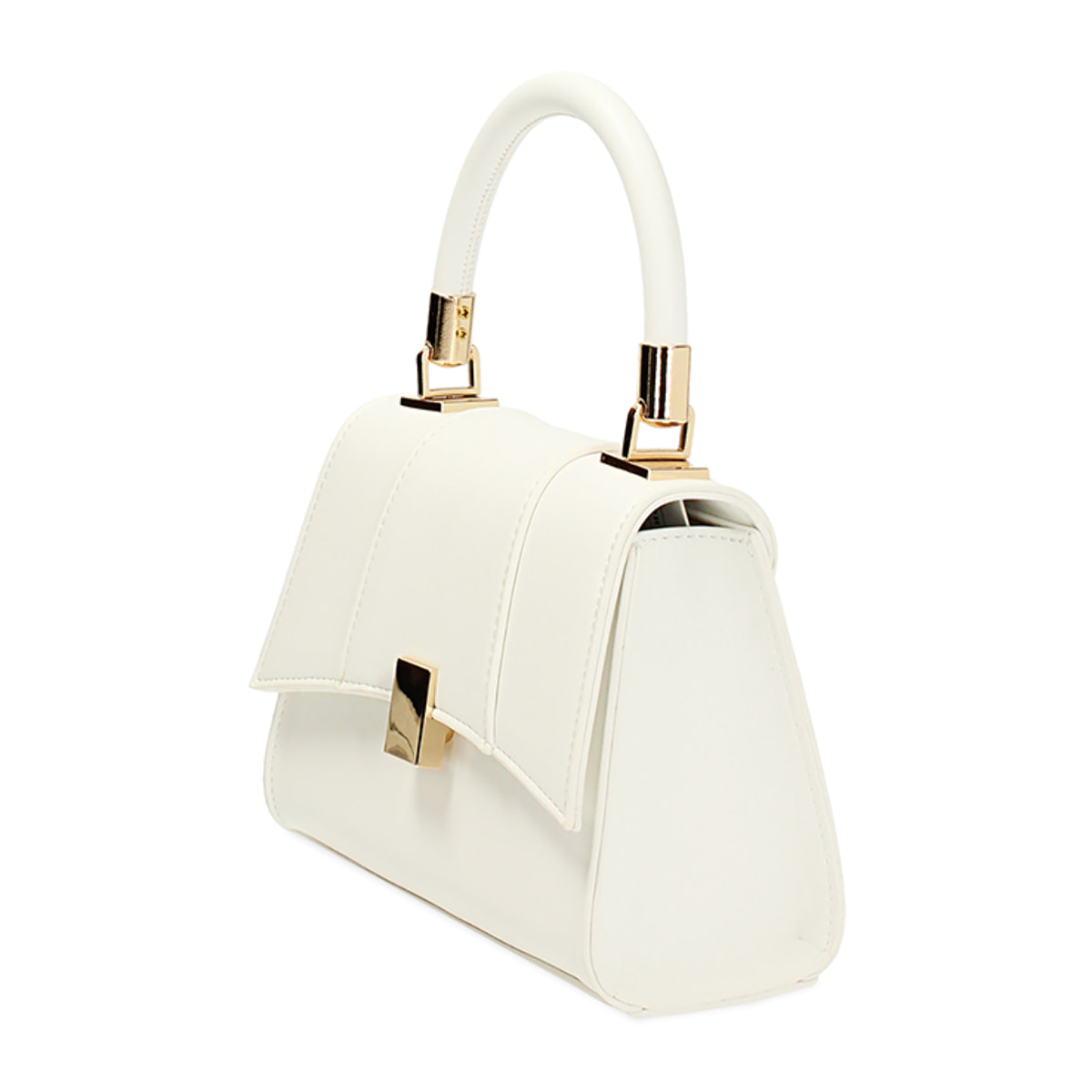 Mini bag donna bianca a trapezio