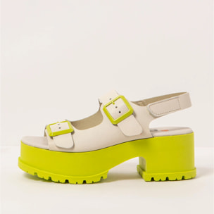 Sandalias con tacón 1821 NAPPA CREAM-PISTACHO/ MANCHESTER color Cream-pistacho