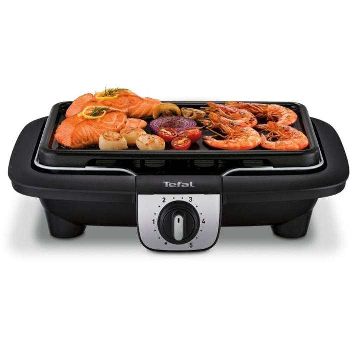 Barbecue électrique TEFAL BG931812 easygrill 2 en 1 sur pieds, 35x21 cm