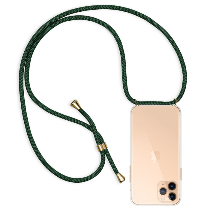 Cover trasparente per iPhone 11 Pro Max con pendente in nylon. Accessorio moda, vestibilità perfetta e massima protezione