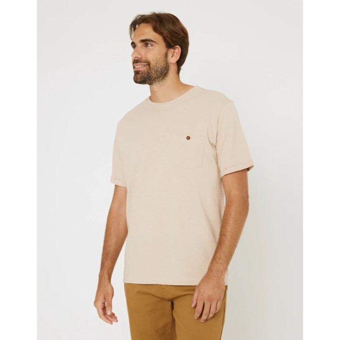 Camiseta Manga Corta Beige - Button