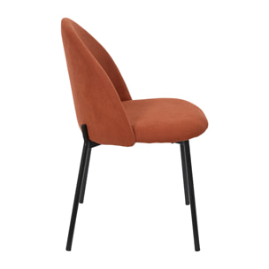 Lot de 4 Chaises - HOME DECO FACTORY - Jules - Côtelees - Terracotta