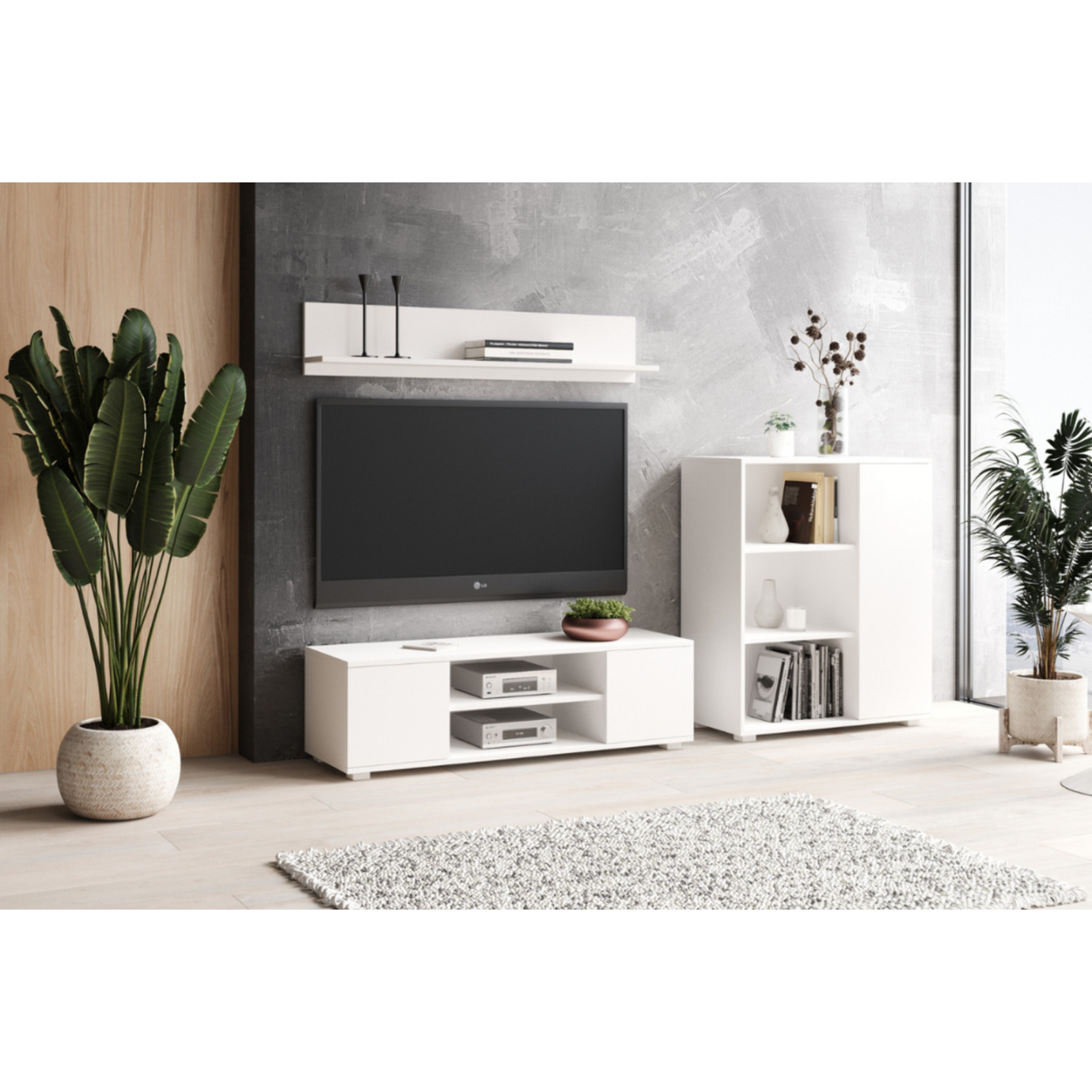 Mensola da parete Shelf 100 cm in bianco opaco
