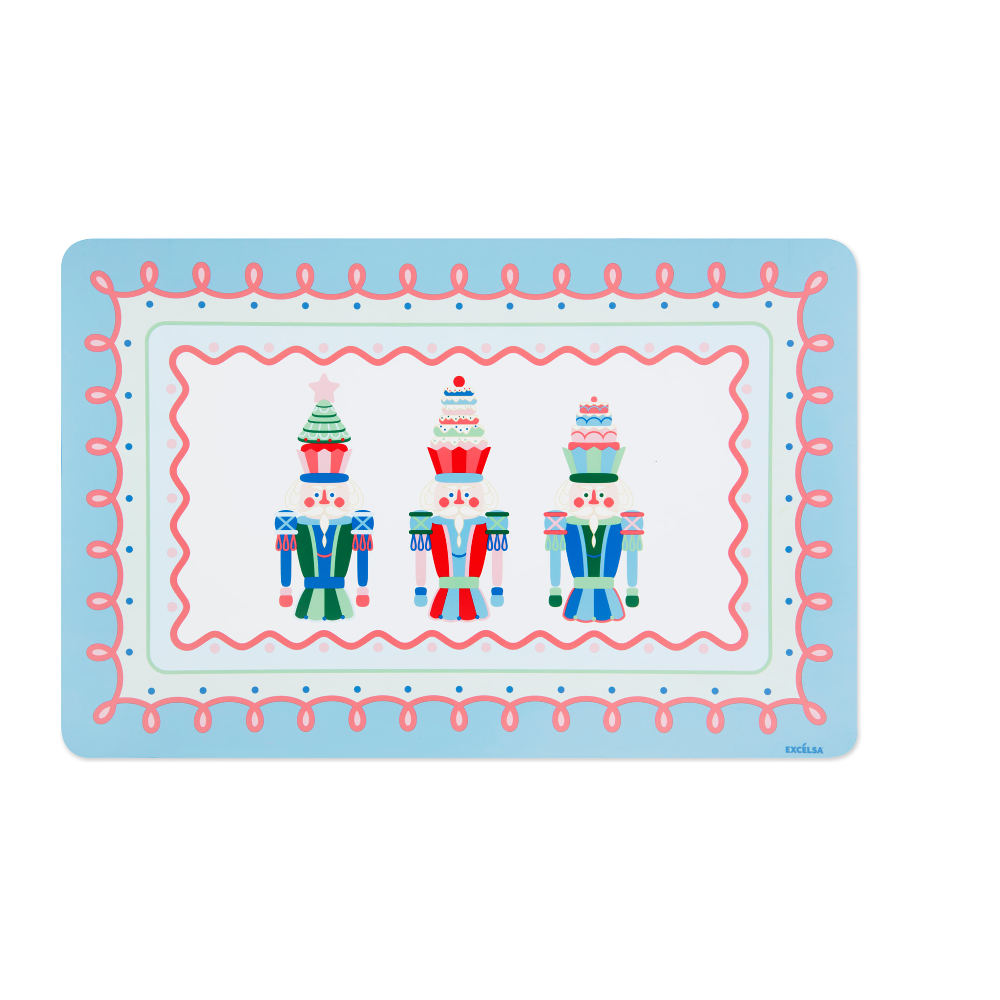 Set de 6 sets de table rectangulaires Excelsa – Xmas Sweet Pastels, Polypropylène multicolore