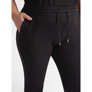 Fiorella Rubino - Joggers in felpa con bordi laterali - Nero