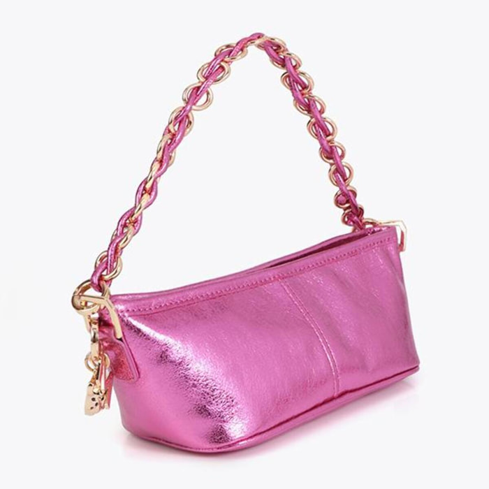 Borsa a catena effetto glitter