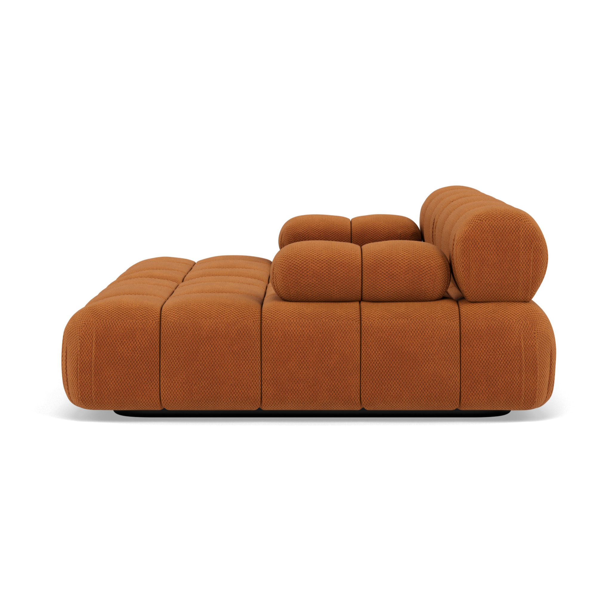 Ruby - canapé droit 4 places avec double méridienne - assise profonde - en velours texturé - Terracotta