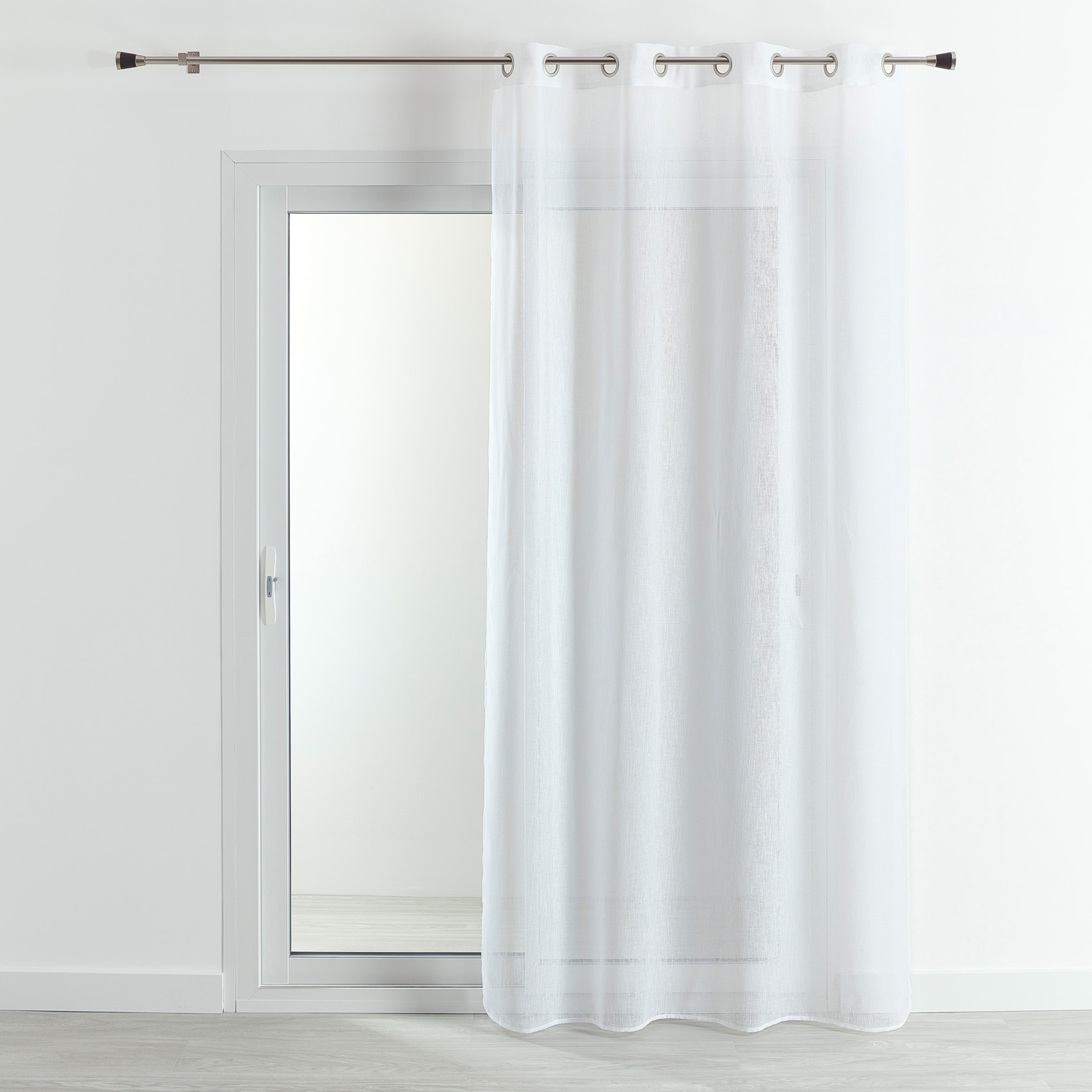 Voilage tamisant  - Effet matière à œillets - Blanc