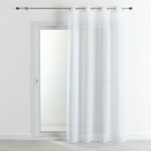Voilage tamisant  - Effet matière à œillets - Blanc