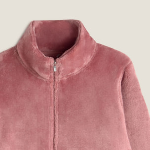 Chaqueta polar cremallera Est color rosa oscuro Poliéster
