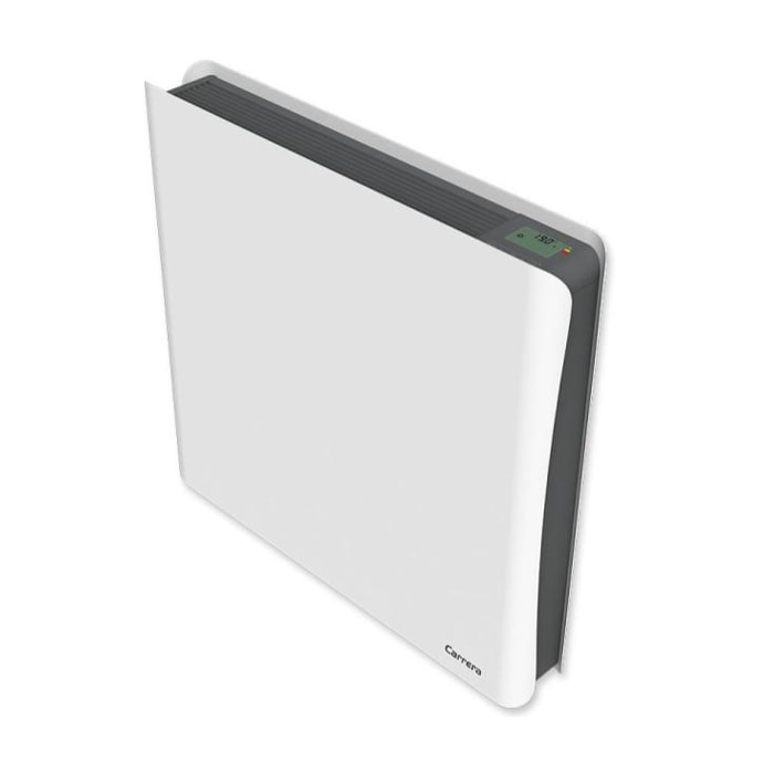 Radiateur inertie double cur ceramique + film LCD 1000W blanc & gris