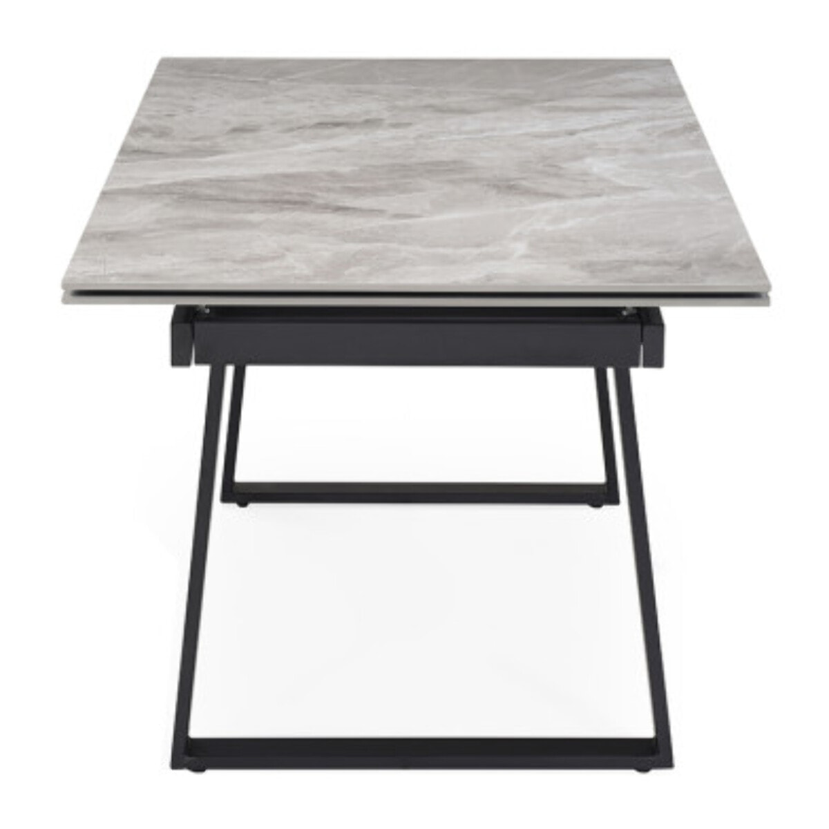 Table extensible céramique gris marbré 180/260 cm pieds - UNIK