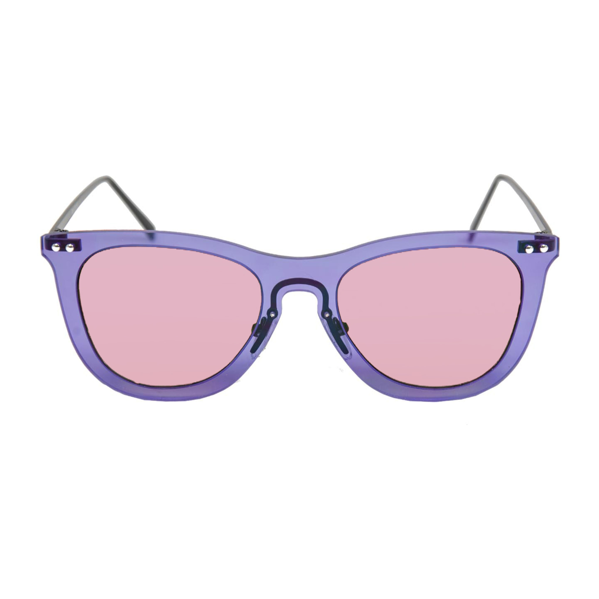 Gafas de sol OCEAN GENOVA - Azul transparente / Transparente rosa degradado y patillas de metal negro mate