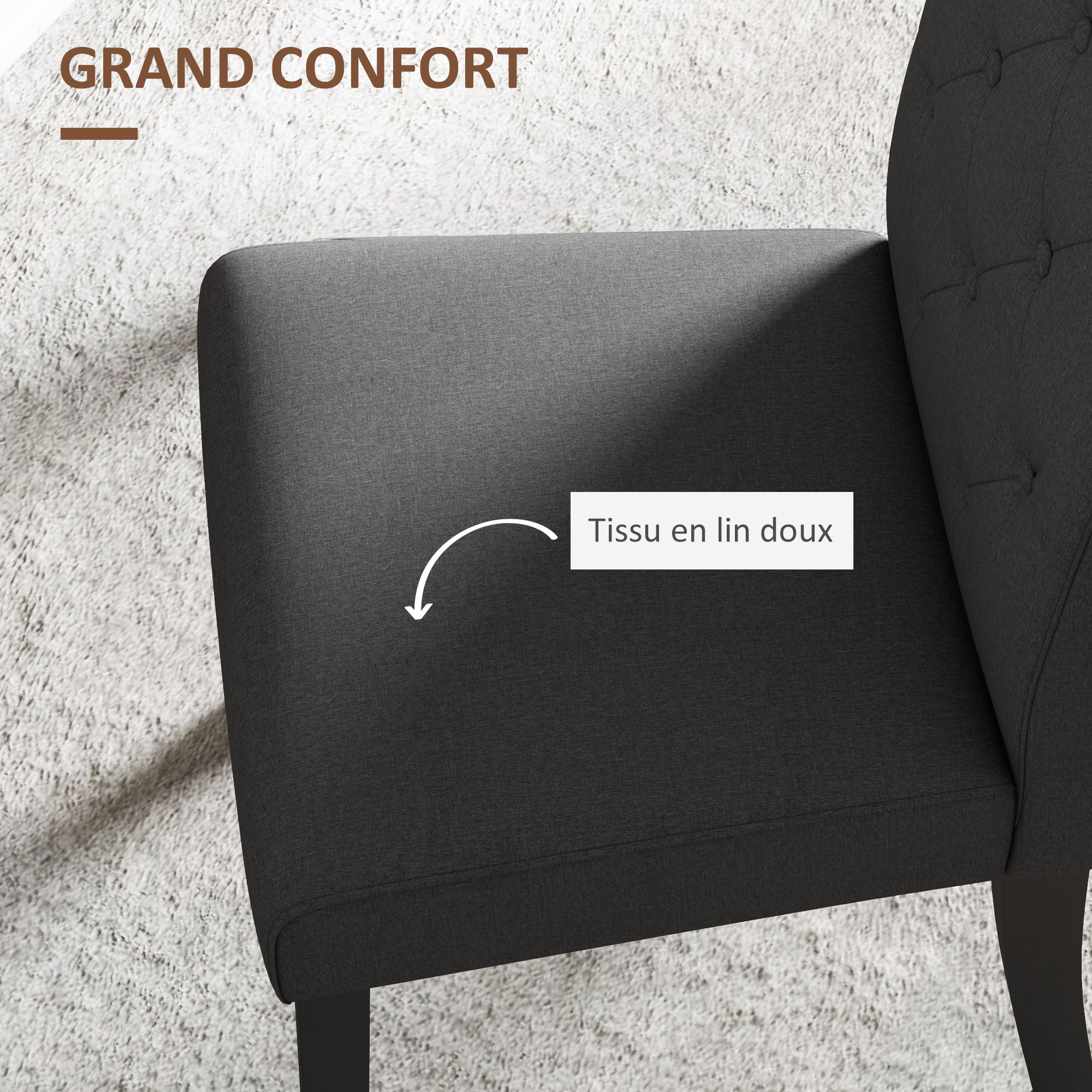 Lot de 2 chaises – Confortables et élégantes – Style moderne