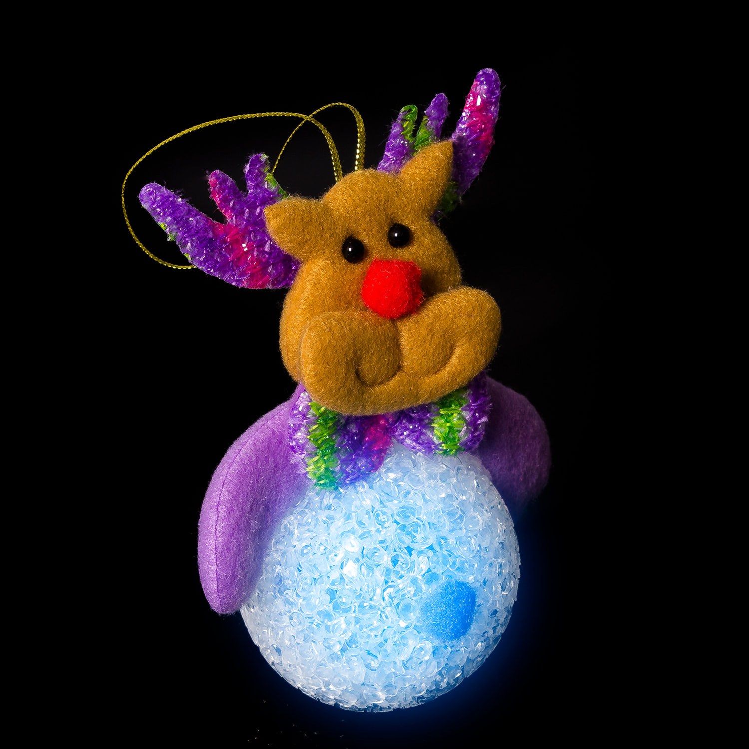 DAM Colgante Arbol de Navidad con iluminación LED reno. 10x5x12 Cm. Color: Violeta