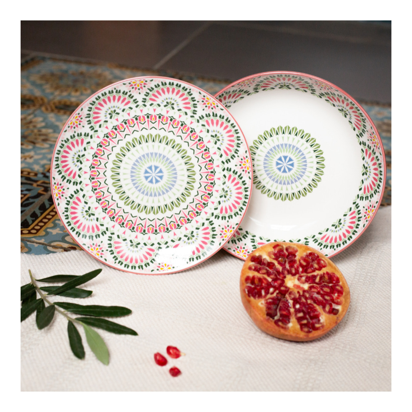Lot de 6 petites assiettes à dessert, MANDALA