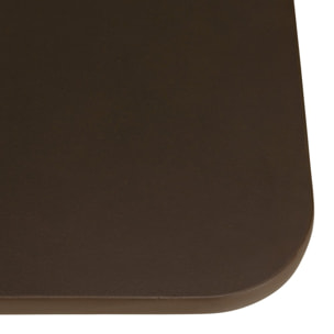 NESTOR - Ensemble table et bancs effet béton marron pieds en bois d'acacia