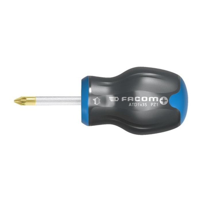 Tournevis cruciforme Protwist PZ 2x35 - FACOM - Lame courte - ATD2X35