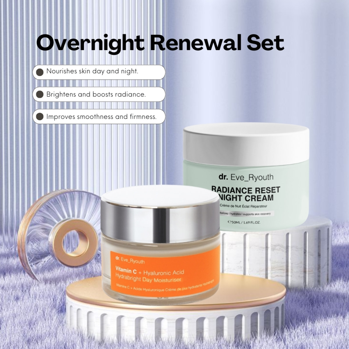 Crema de noche Radiance Reset + Hidratante de día Hydrabright