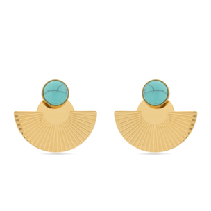 Pendientes de Turquesa acabados en oro amarillo de 18K- Ria