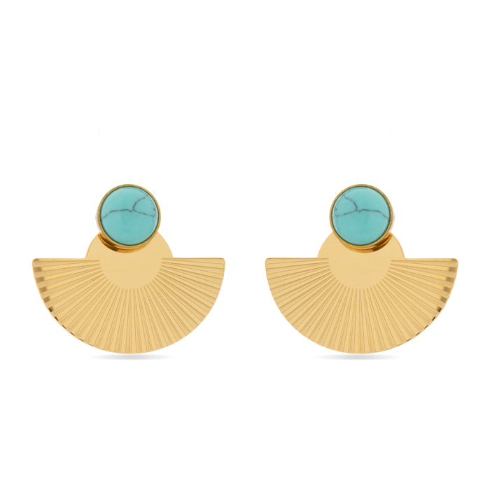 Pendientes de Turquesa acabados en oro amarillo de 18K- Ria