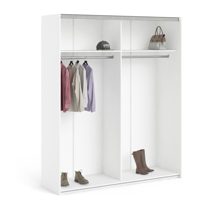 Struttura per Armadio Guardaroba, Cabina armadio con barra appendiabiti, cm 182,4x59h220,4, colore Bianco