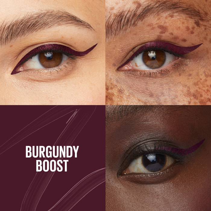 Maybelline New York Tattoo Liner Dip-Ink Eyeliner liquide Waterproof - Tenue jusqu'à 24h - Teinte : Burgundy Boost