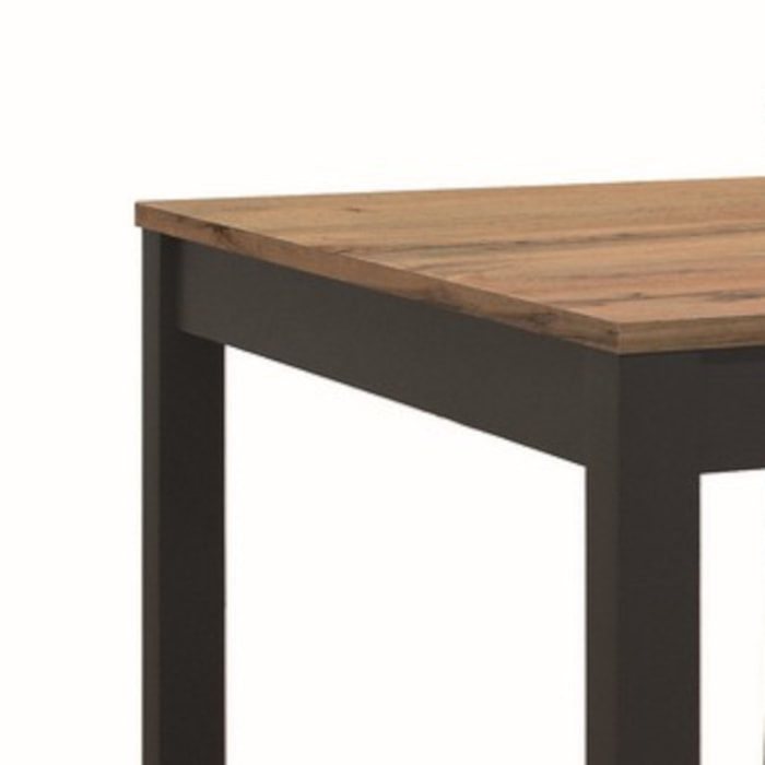 Tavolo TROPEA in legno, finitura rovere rustico e metallo verniciato antracite, allungabile 140x80 cm - 190x80 cm