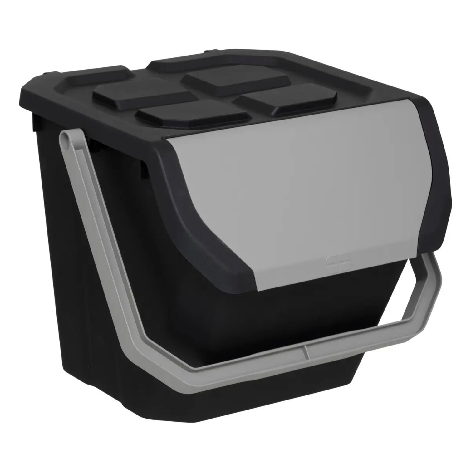 Poubelle de tri 24L en plastique noir