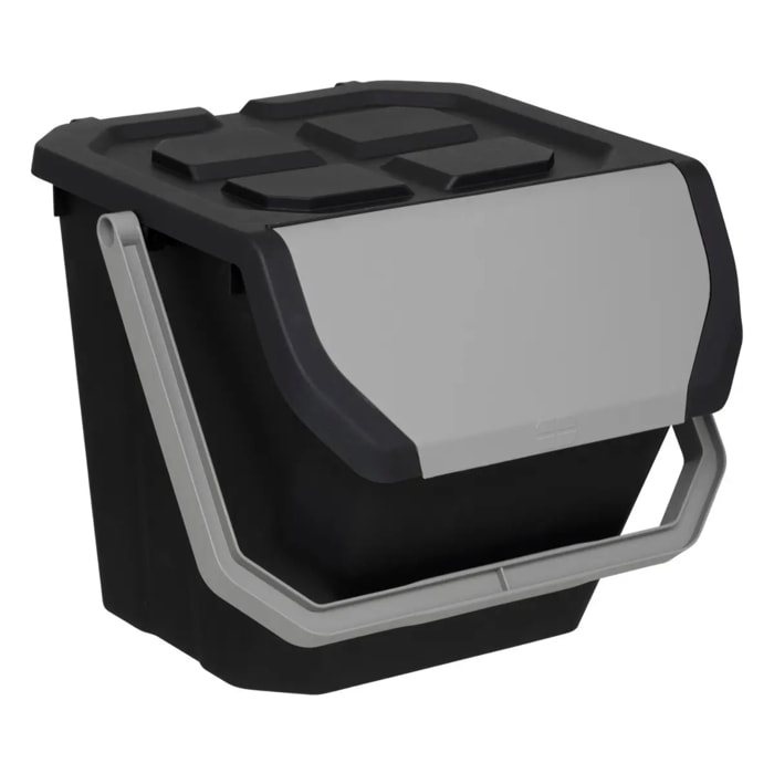 Poubelle de tri 24L en plastique noir