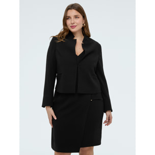 Fiorella Rubino - Blazer corto en tejido elástico - Negro