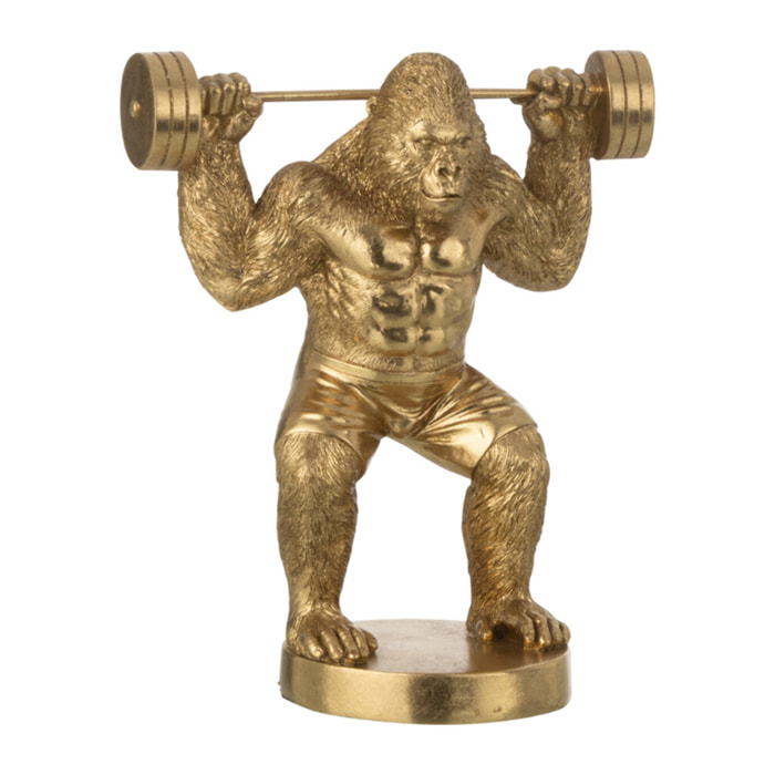 J-Line Gorille Haltérophilie - polyrésine - doré - small