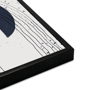 Affiche encadrée art abstrait soleil et lignes graphiques Affiche + cadre en métal - Noir