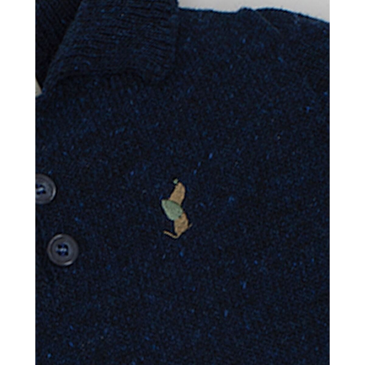 POLO PUNTO JASPEADO AZUL