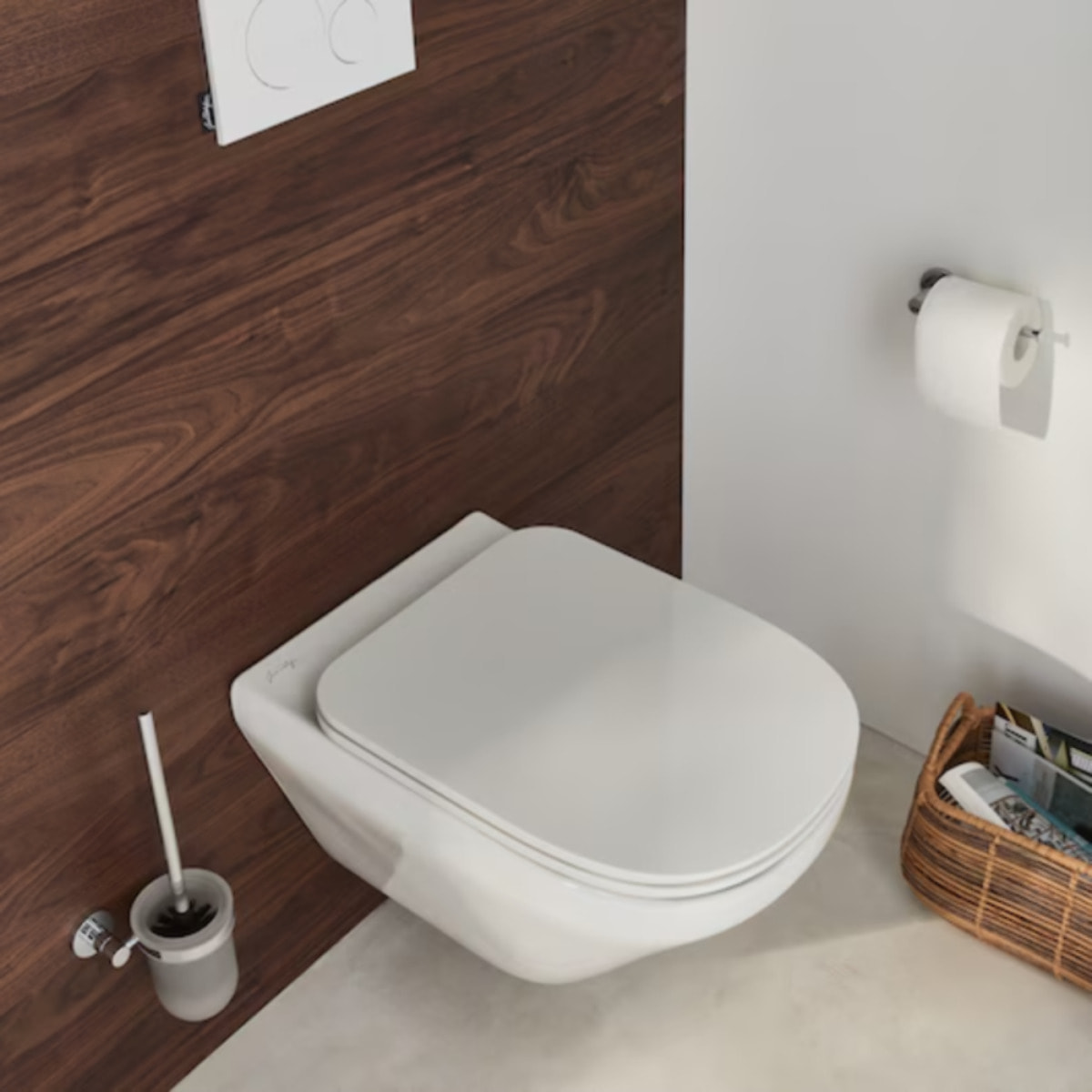 Pack cuvette WC suspendu sans bride Moderne Life avec abattant frein de chute déclipsable  + bâti support + plaque