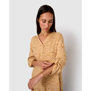 Vestido viscosa emeral ocre