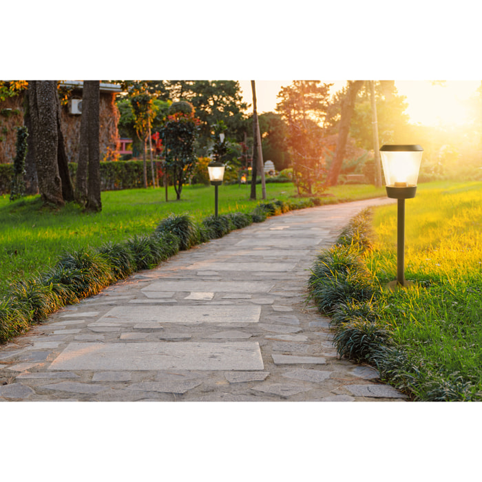 Forlight Elaine - Baliza de Jardín de 60cm para Bombilla E27 con IP54 para Exterior de Color Gris Urbano