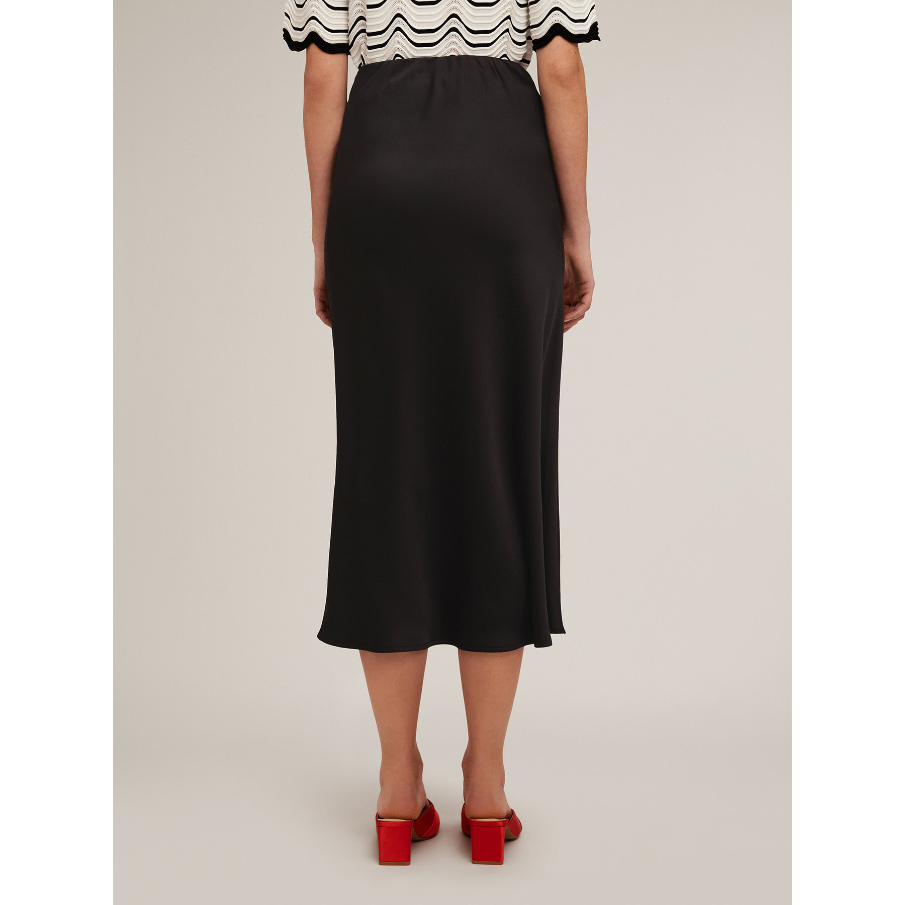 Motivi - Gonna longuette in raso - Nero